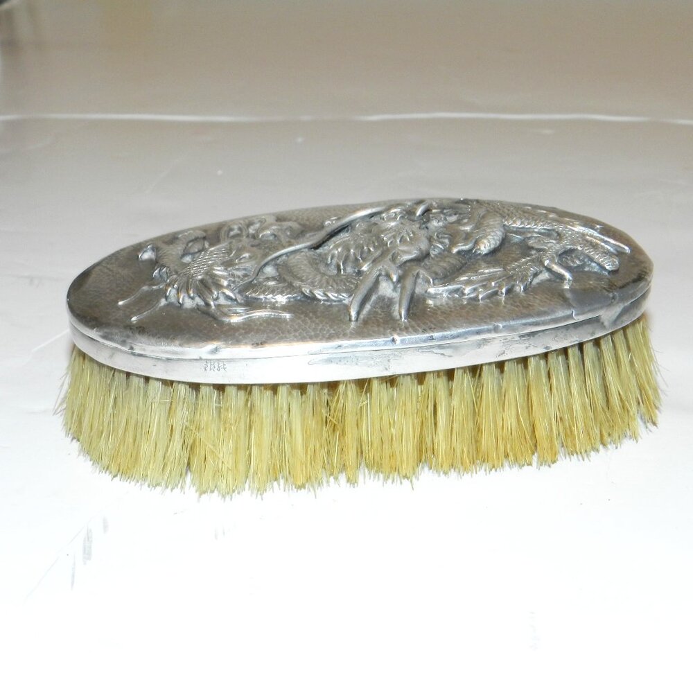 Antique Chinese Sterling Silver Dragon Brush - Picture 2 of 11